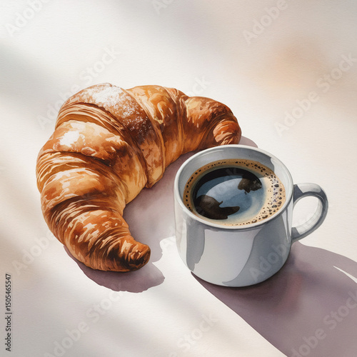 croissant and coffee