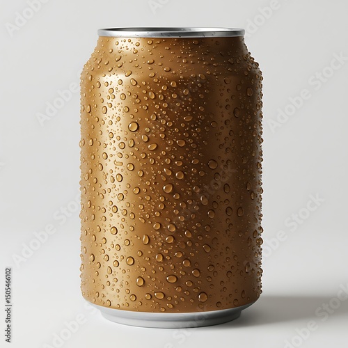 canned coffee with condensation on surface , isolated on white background