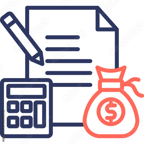 Budgeting Tools line color icon