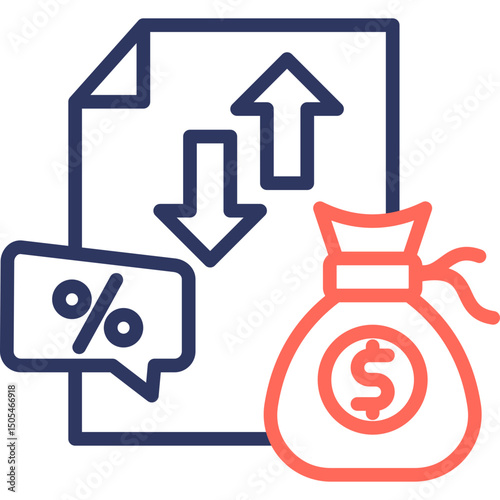 Profit And Loss line color icon