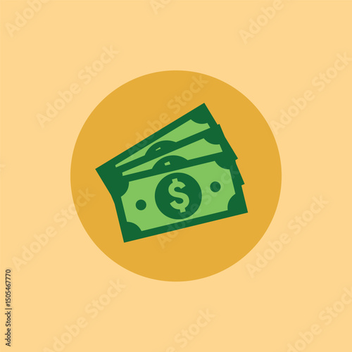 Green Dollar Symbol – Vector Illustration Representing Wealth and Economic Growth