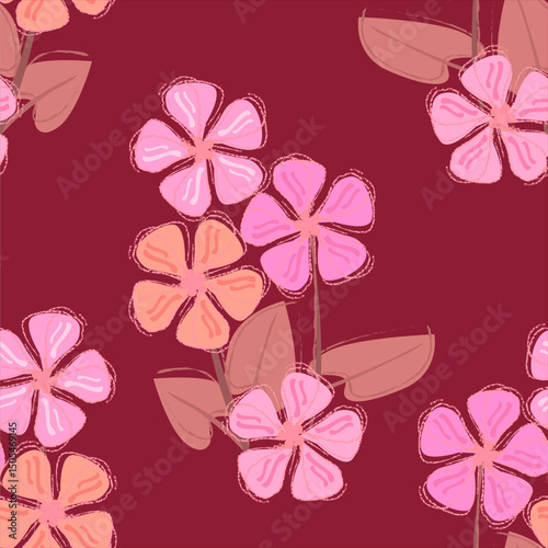 Vector - abstract flowers bouquet seamless pattern.