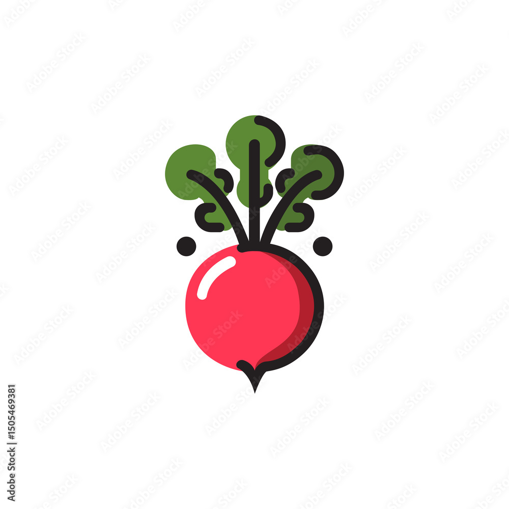 Obraz premium Radish icon in flat style.
