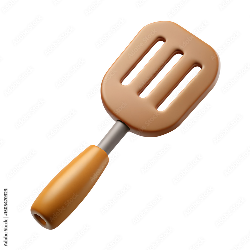 3D Spatula With Wooden Handle Cooking Utensil 3D Spatula With Wooden Handle Cooking Utensil