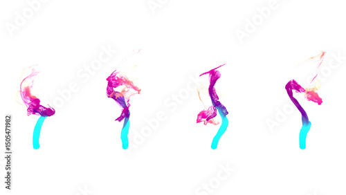 Set of abstract colorful flame shapes with transparency