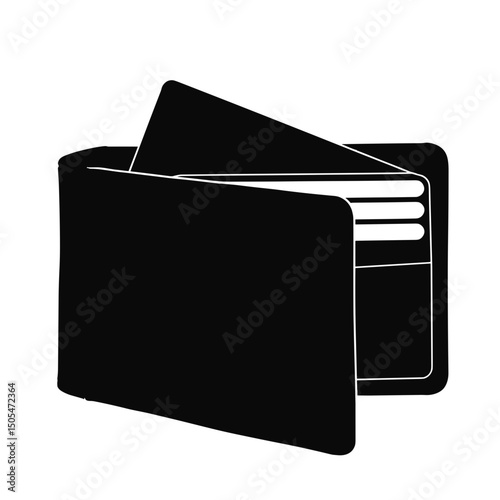 Silhouette of open wallet with cards – everyday financial essentials