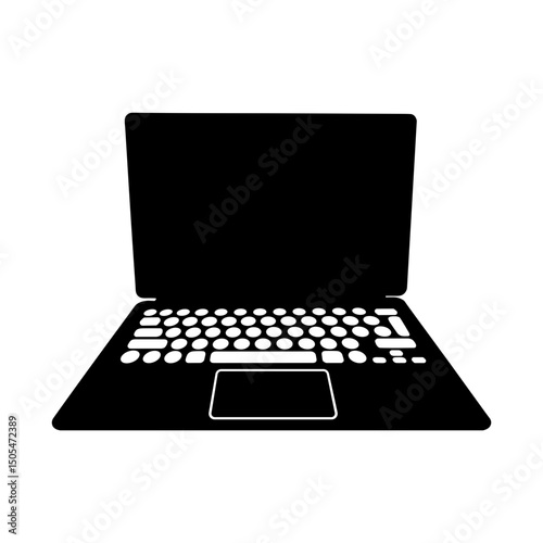 Silhouette of keyboard and screen – digital learning and tech education
