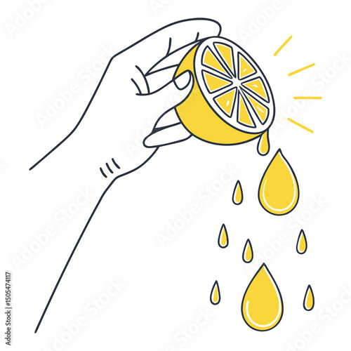 Hand Squeezing a Lemon Half