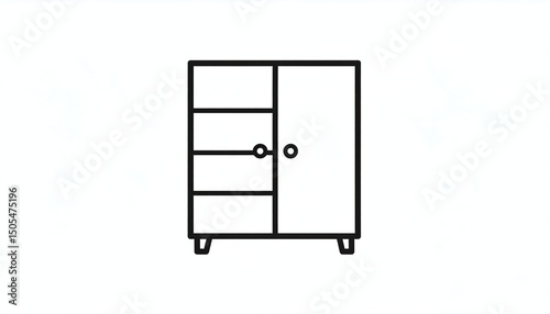 Simple Cabinet Line Icon.