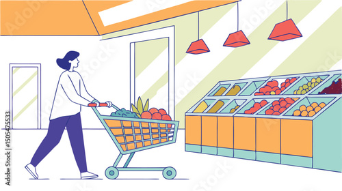 Person Shopping for Fresh Product in a Grocery Store