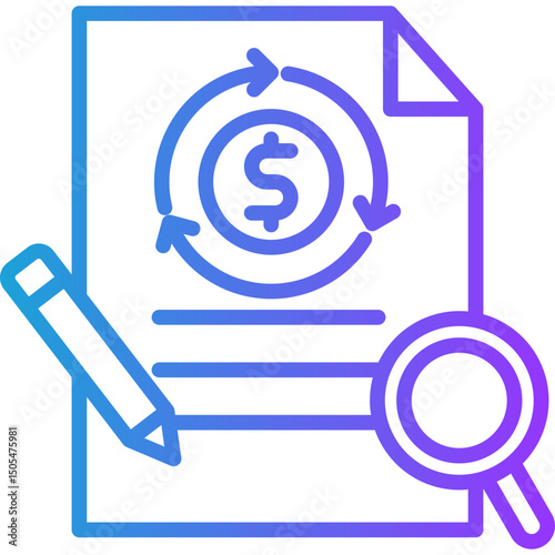 Cash Flow Statement line gradient icon