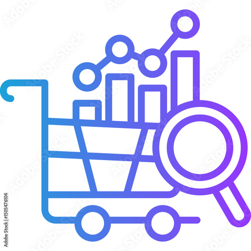 Market Trend line gradient icon