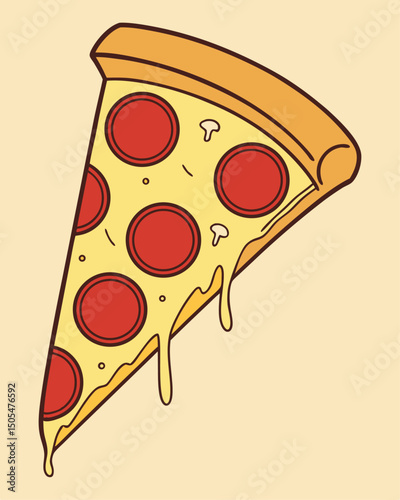 Slice of Pepperoni Pizza with Cheese Pull 2