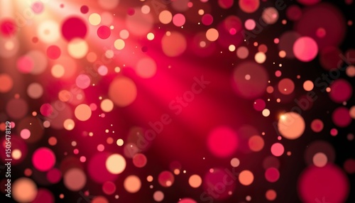 Abstract Background with Soft Red Bokeh Lights and Glowing Effects in Artistic Style