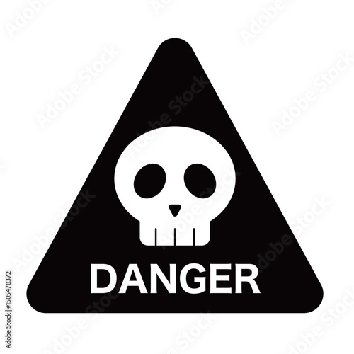危険ドクロマークの標識　黒色〜Danger skull sign Black〜