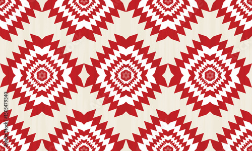 Seamless fabric pattern, triangles and rhombus lined up in rows to form a beautiful overlapping triangle shape, abstract geometric background