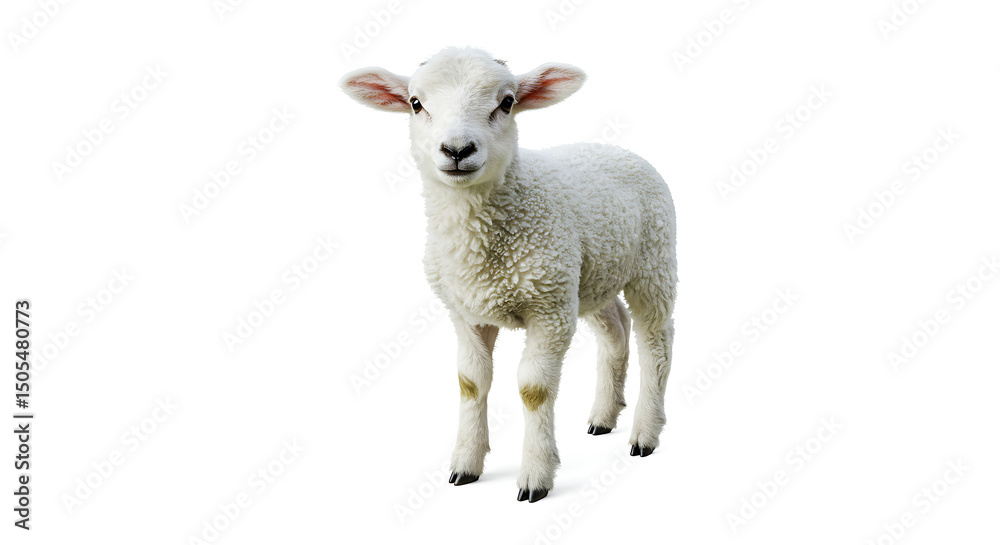 Fototapeta premium Adorable Lamb A Charming White Sheepling Photo