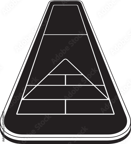 Shuffleboard Court Silhouette Vector - Classic Black Game Layout Design