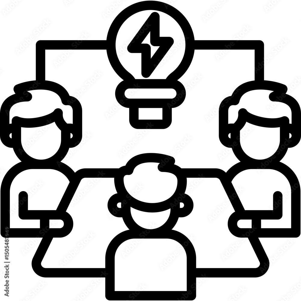 Team Brainstorming Icon Team Brainstorming Icon