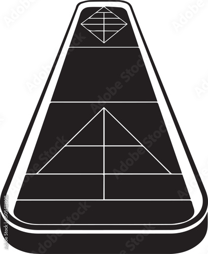 Shuffleboard Court Silhouette Vector - Classic Black Game Layout Design