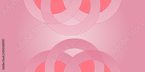 pink gradient background with 3d circle pink papercut layer, vector illustration
