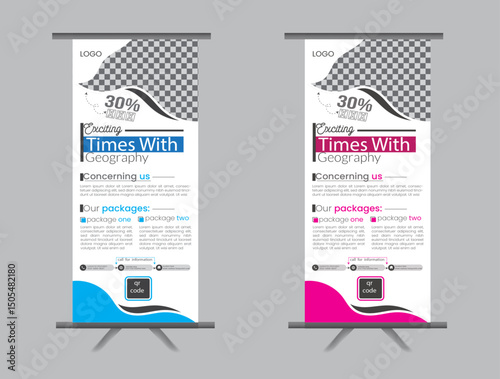 creative  and flat  rollup banner design