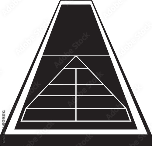 Shuffleboard Court Silhouette Vector - Classic Black Game Layout Design