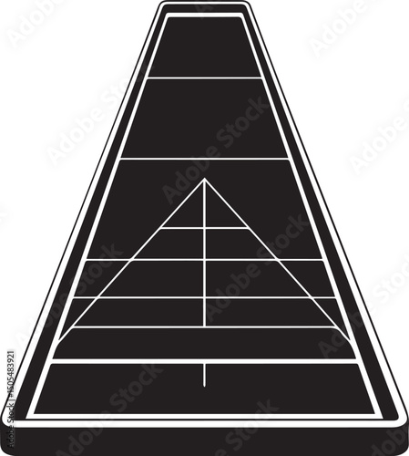 Shuffleboard Court Silhouette Vector - Classic Black Game Layout Design