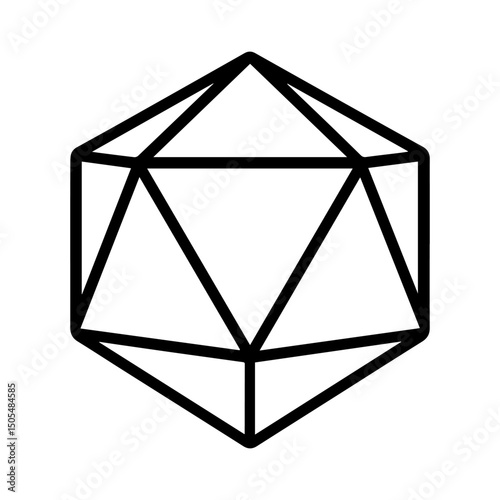 icon playing dice with 12 sides d12 on white background vector
Vector line icon board games