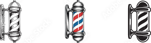 barber pole , traditional barbershop sign vector, hair salon and grooming service
