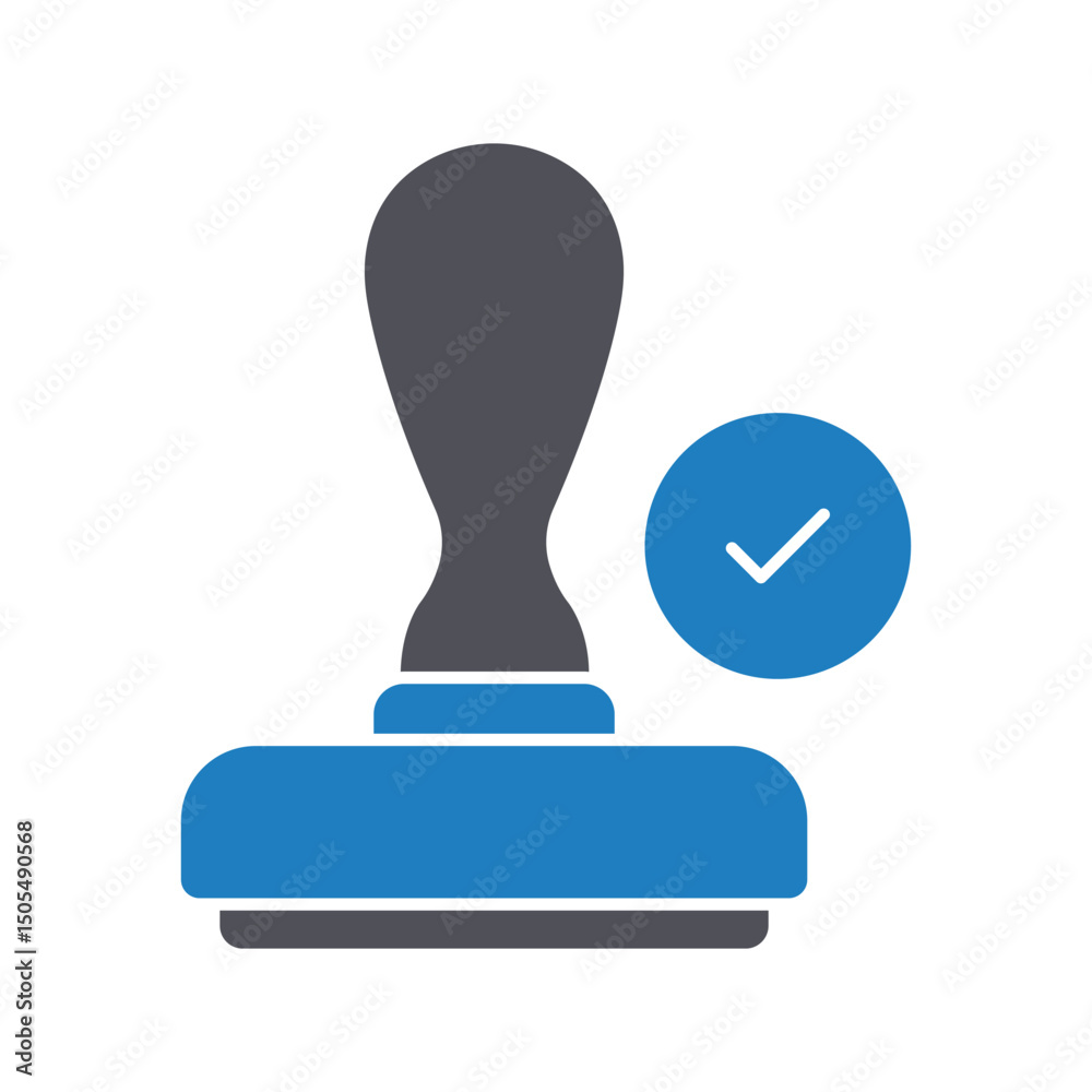 Φωτογραφία Approval stamp :Vector Icon which can easily modify or edit