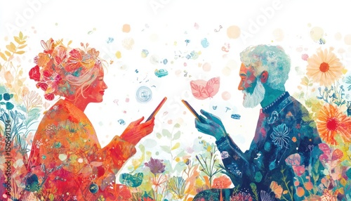 Senior couple analyzing their financial future together, using modern digital tools at home.