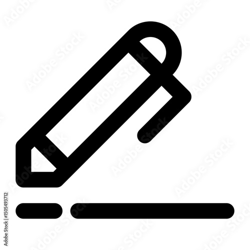 Pen write icon with line and simple style