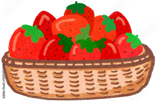 strawberries in a basket
