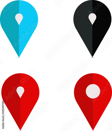 Pin icon set. Location icon vector. Destination icon. Map pin