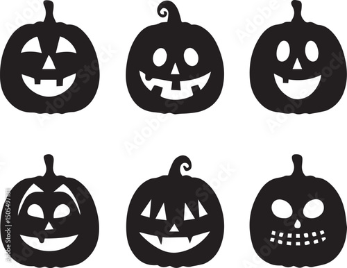 halloween pumpkin logo, halloween pumpkin silhouette vector, logo vector illustration isolated on white background file