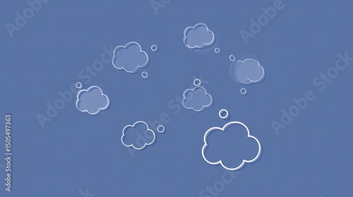 Serene Blue Background with Floating Bubbles Looping Animation