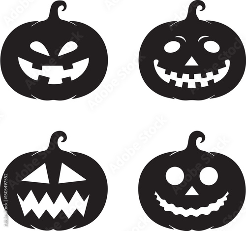 halloween pumpkin logo, halloween pumpkin silhouette vector, logo vector illustration isolated on white background file