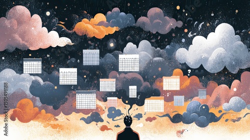 Man Contemplating Cityscape - Mental Health Calendar Concept