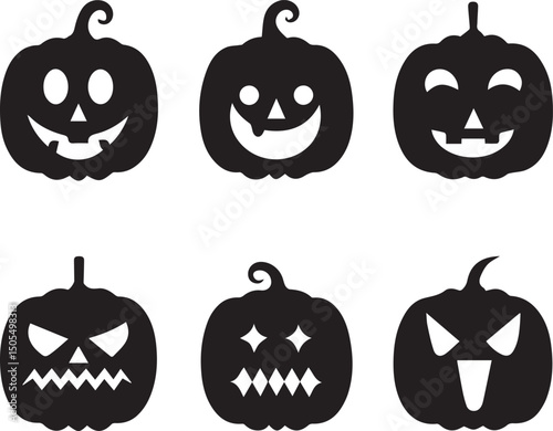halloween pumpkin logo, halloween pumpkin silhouette vector, logo vector illustration isolated on white background file