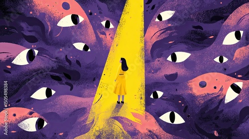 Person Under Yellow Spotlight - Rejection Sensitivity Concept