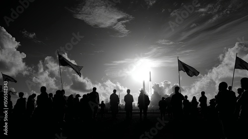 Spectators watching mesmerizing sun at Tanegashima Rocket Festival