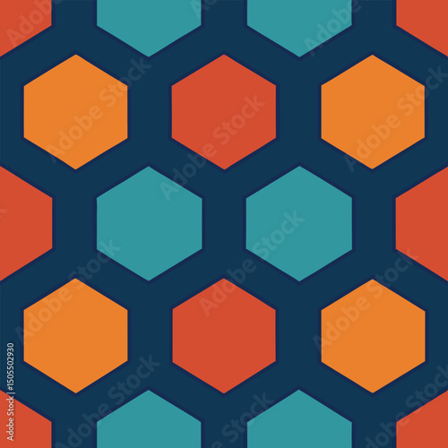 Seamless geometric hexagon pattern vector illustration