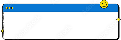 Retro 90s text frame shape. Blank banner or frame for text in retro style. Vector isolated