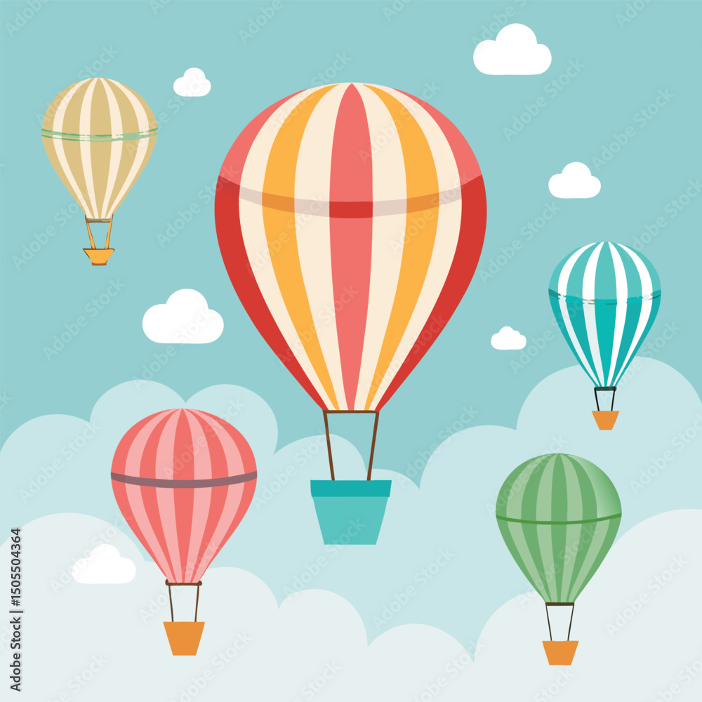 Obraz premium colorful hot air balloon in sky