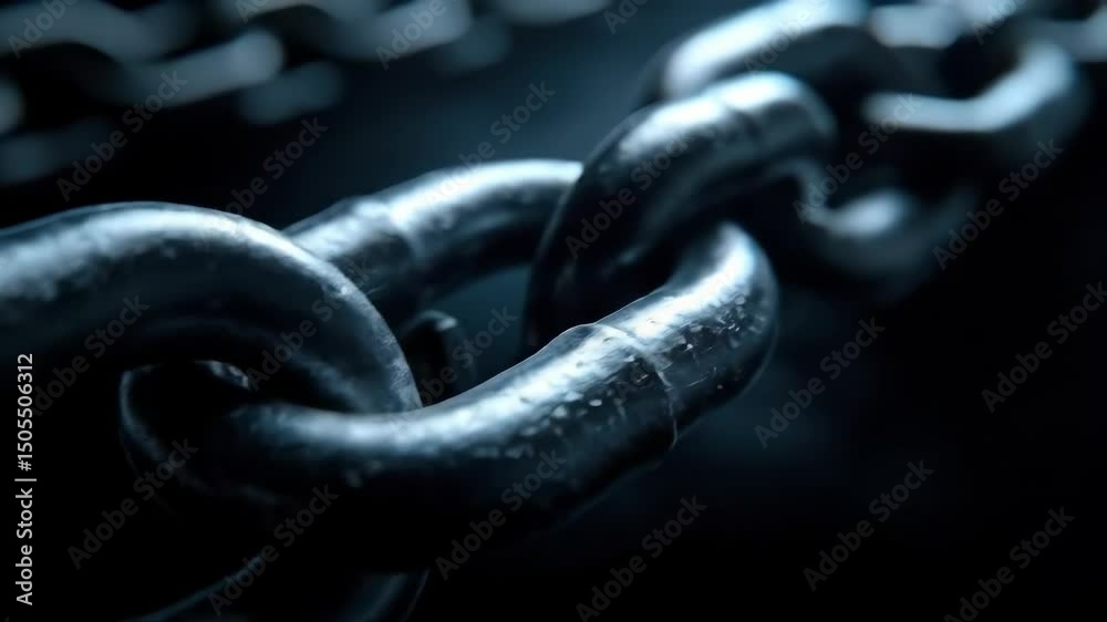 Metal chain close up