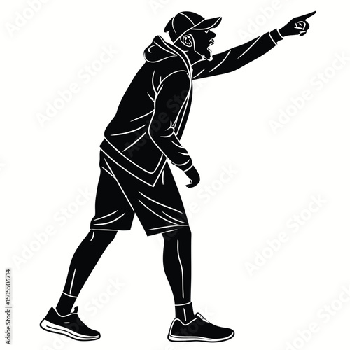 Black Silhouette Of Trainer Giving Instructions