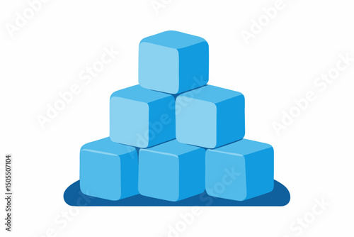 blue cubes on white background