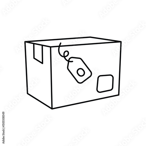 Package With Label Vector icon