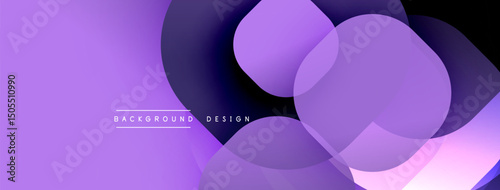 Abstract purple background. Overlapping circles create dynamic flow, modern aesthetic. Subtle gradients enhance visual depth.